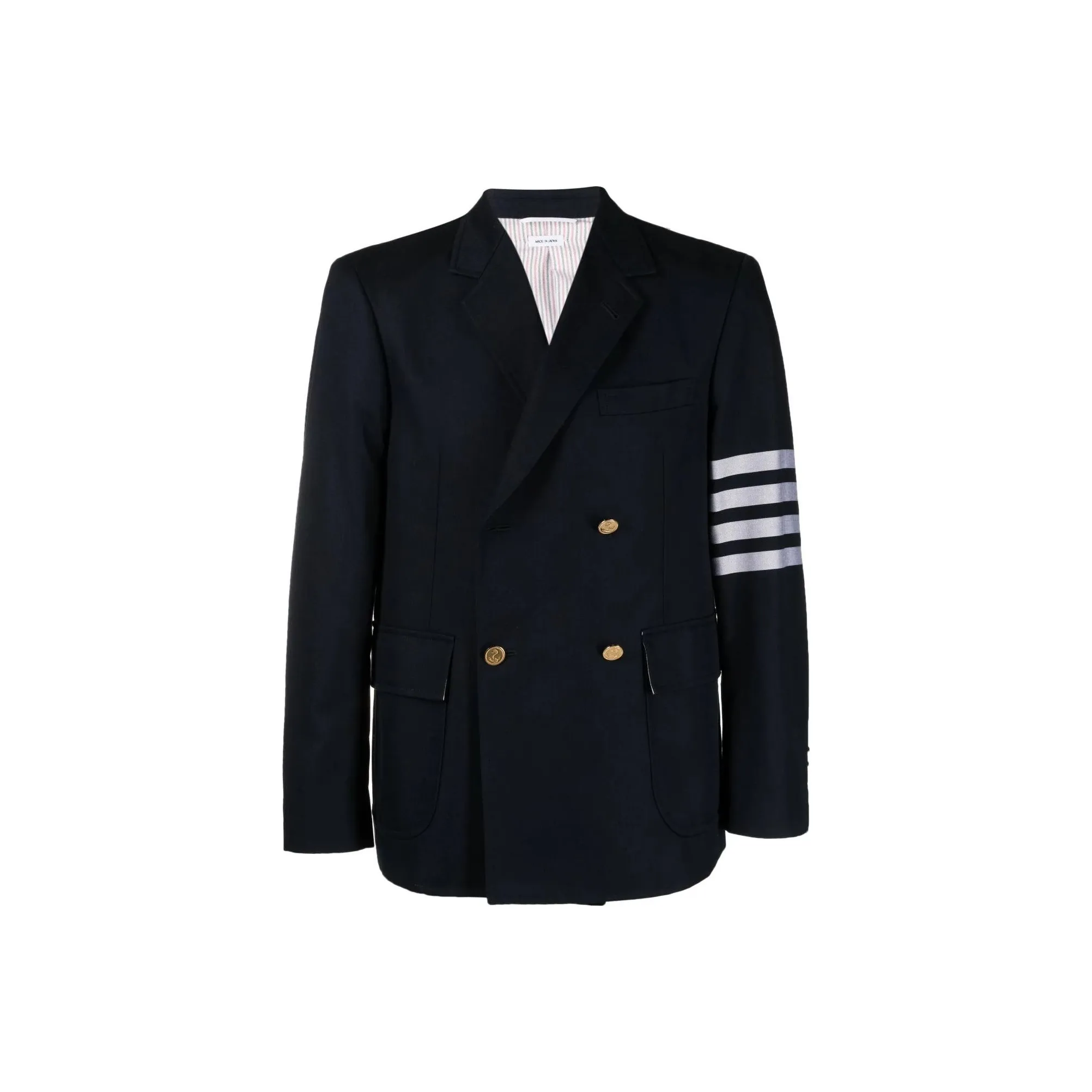 THOM BROWNE 4 Bar Striped Double Breasted Blazer