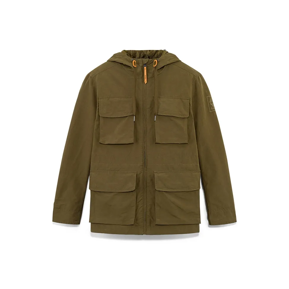 Timberland Хлопковый пуховик Мужской Темно-оливковый зеленый