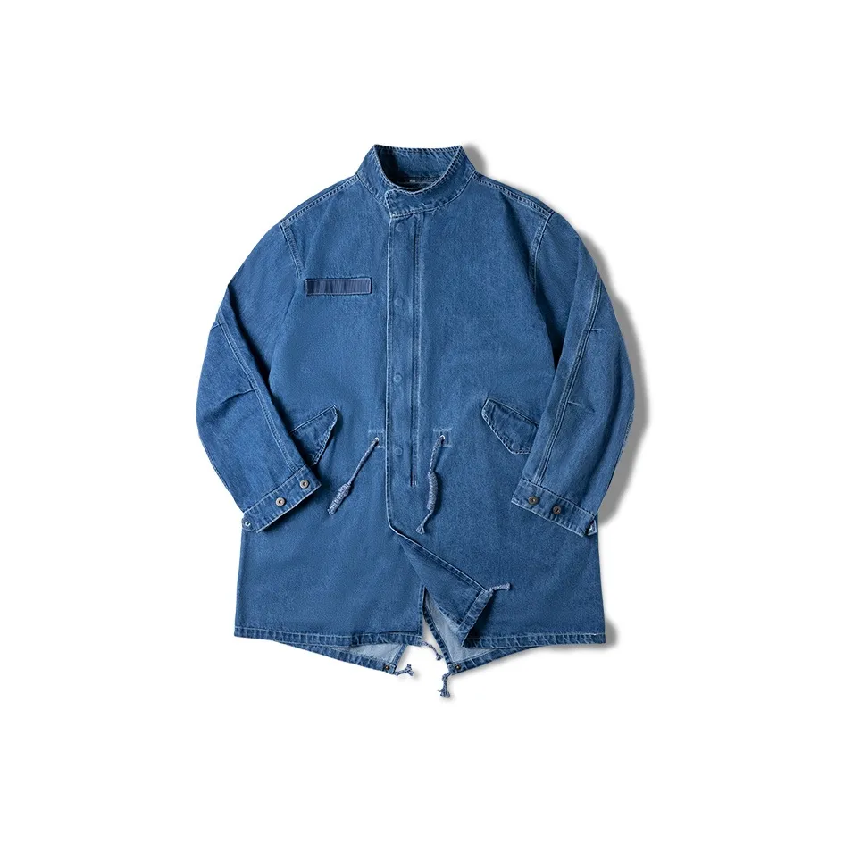 MADEN Trench Coat Men
s Denim Blue