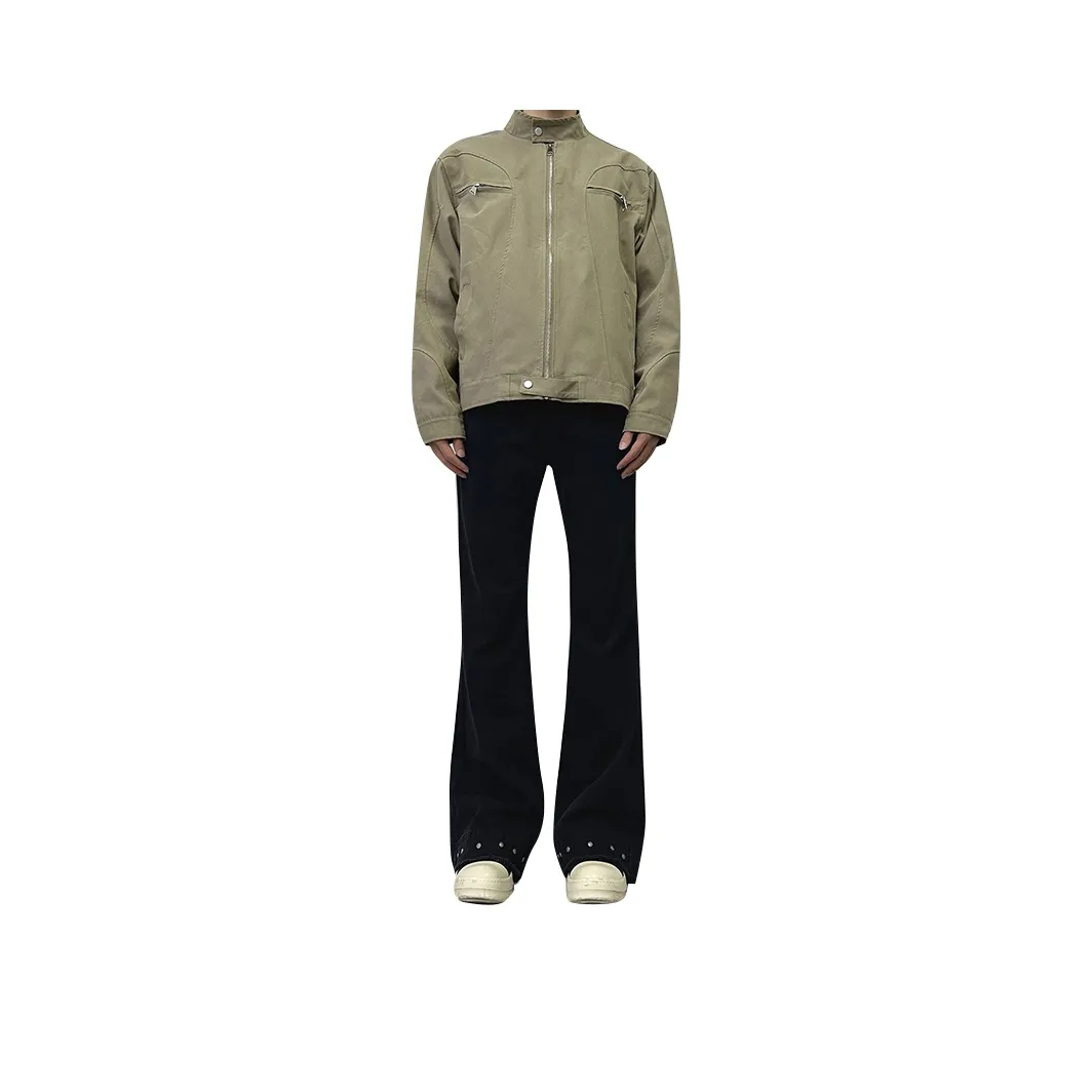 BLANC & ECLARE American High Rise Stud Bootcut Jeans Men's Black