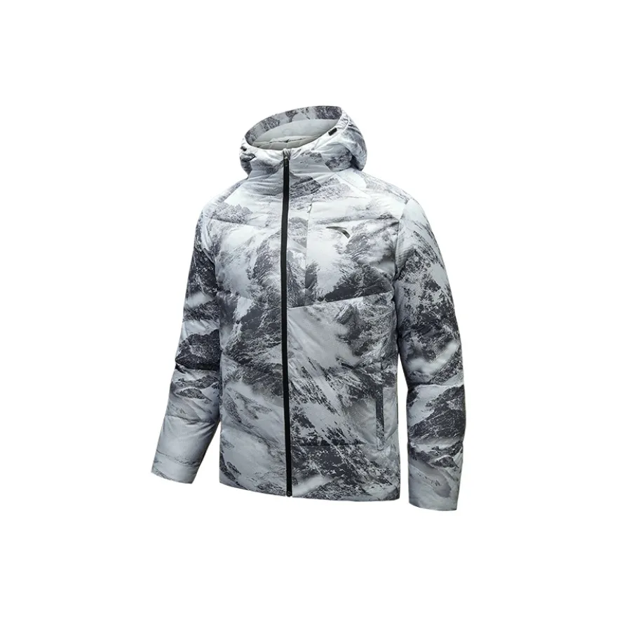 ANTA Пуховик Мужской Чисто Белый Тысячи Ли Jiang Снег