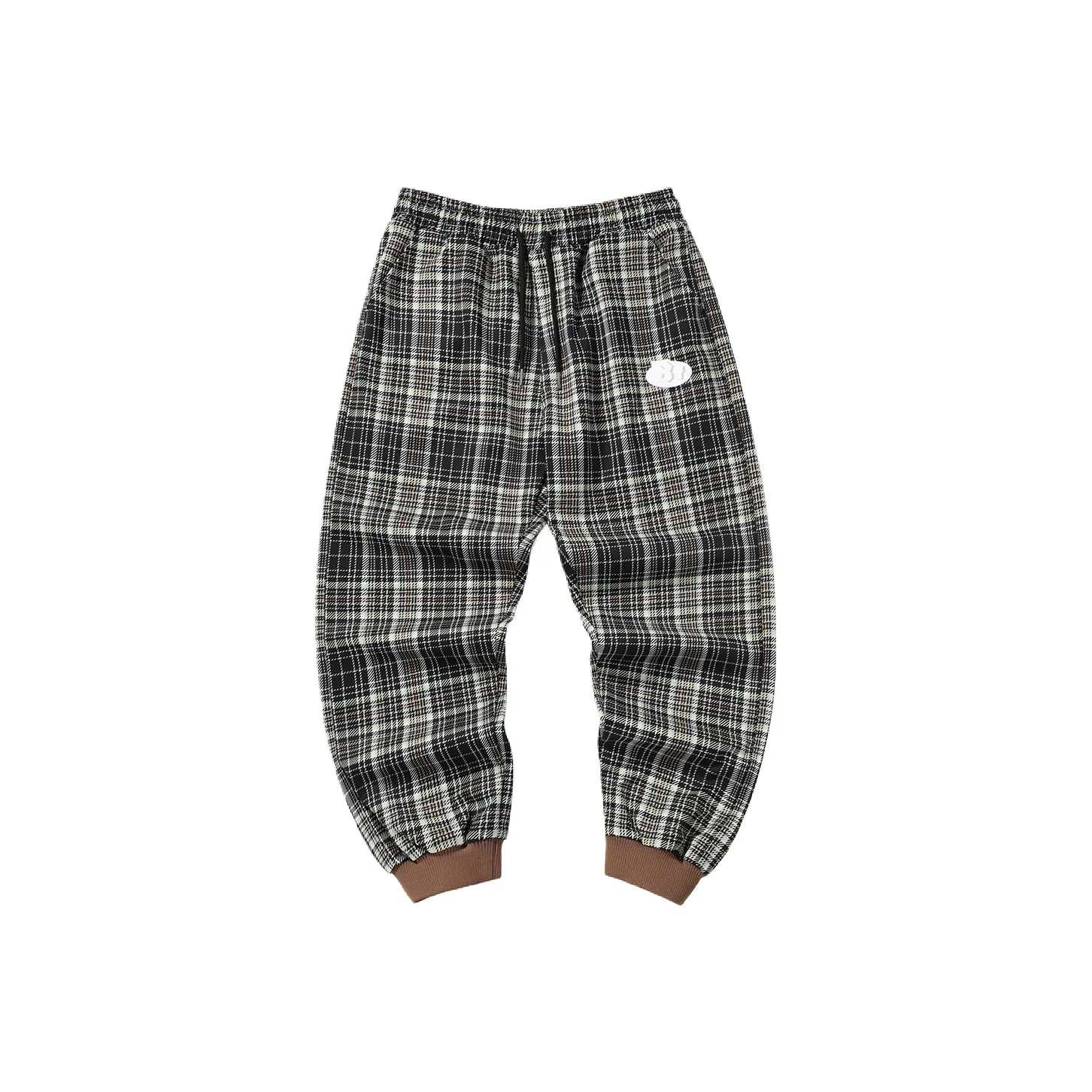BIRDTALK Knitted Sweatpants Unisex Plaid
