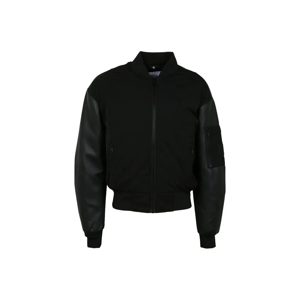 Calvin Klein Faux Leather sleeve Bomber Jacket