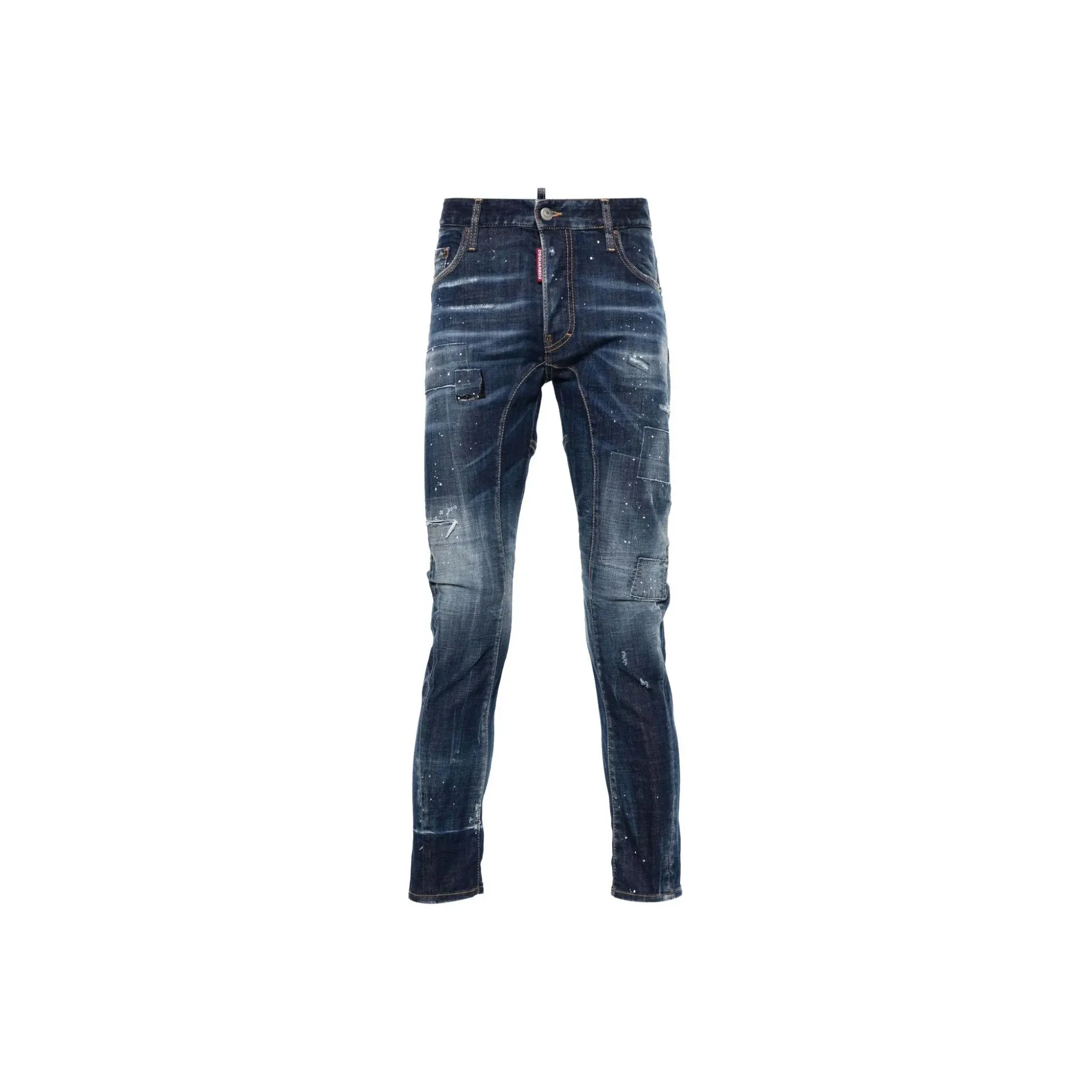 check-print straight-leg shorts Blue