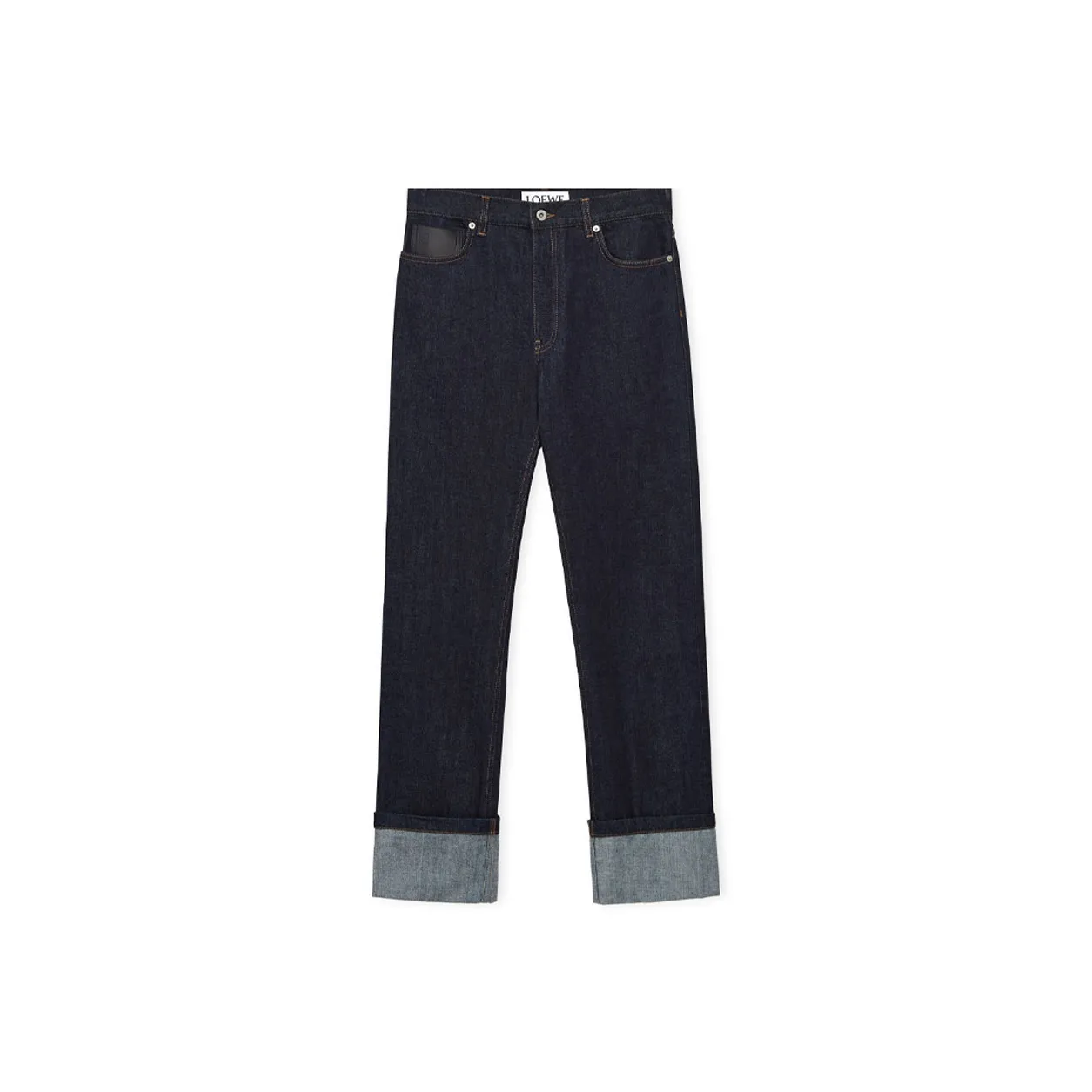 LOEWE Logo Embossed Turn Up Cuff Jeans