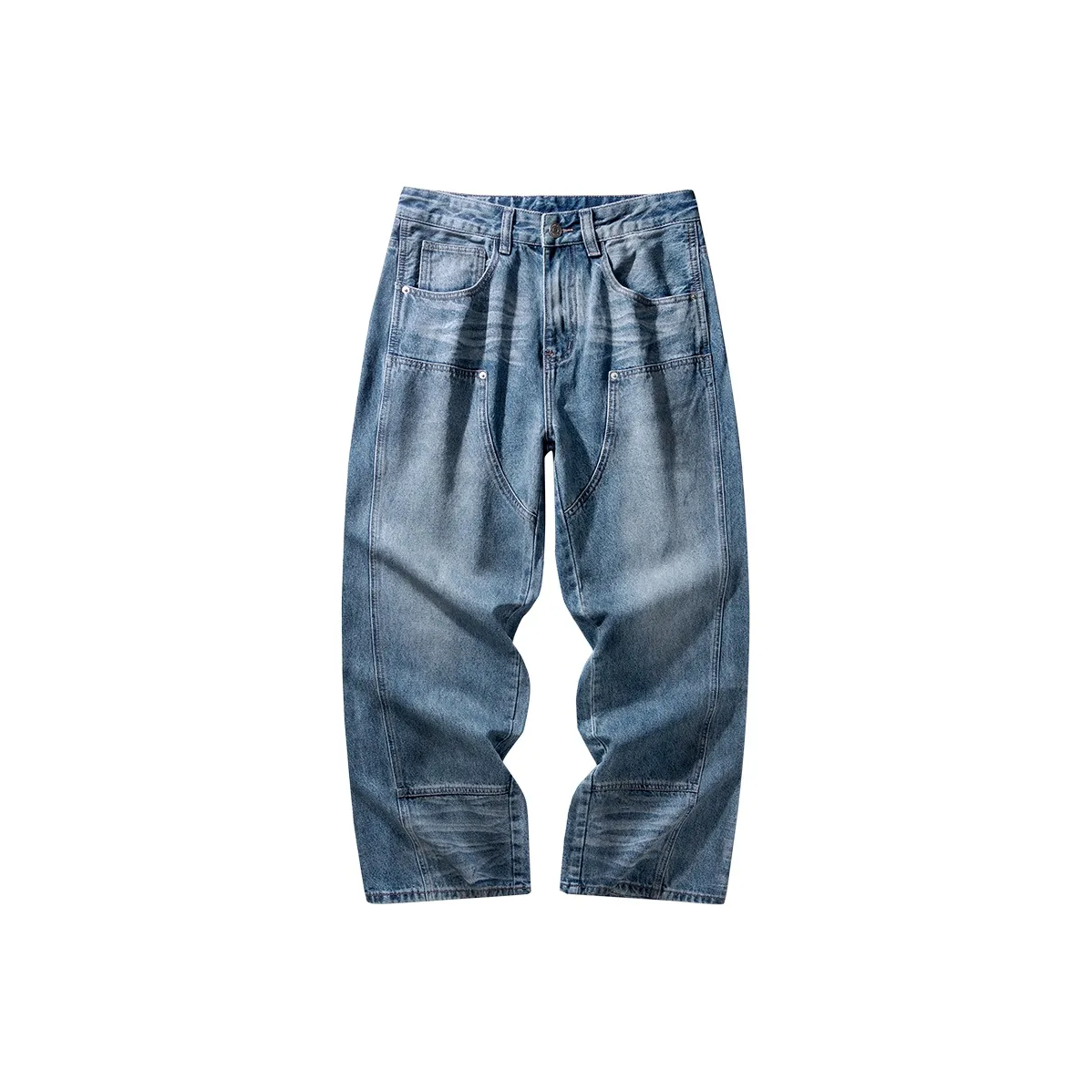 HZWH Грязно-синие мужские джинсы