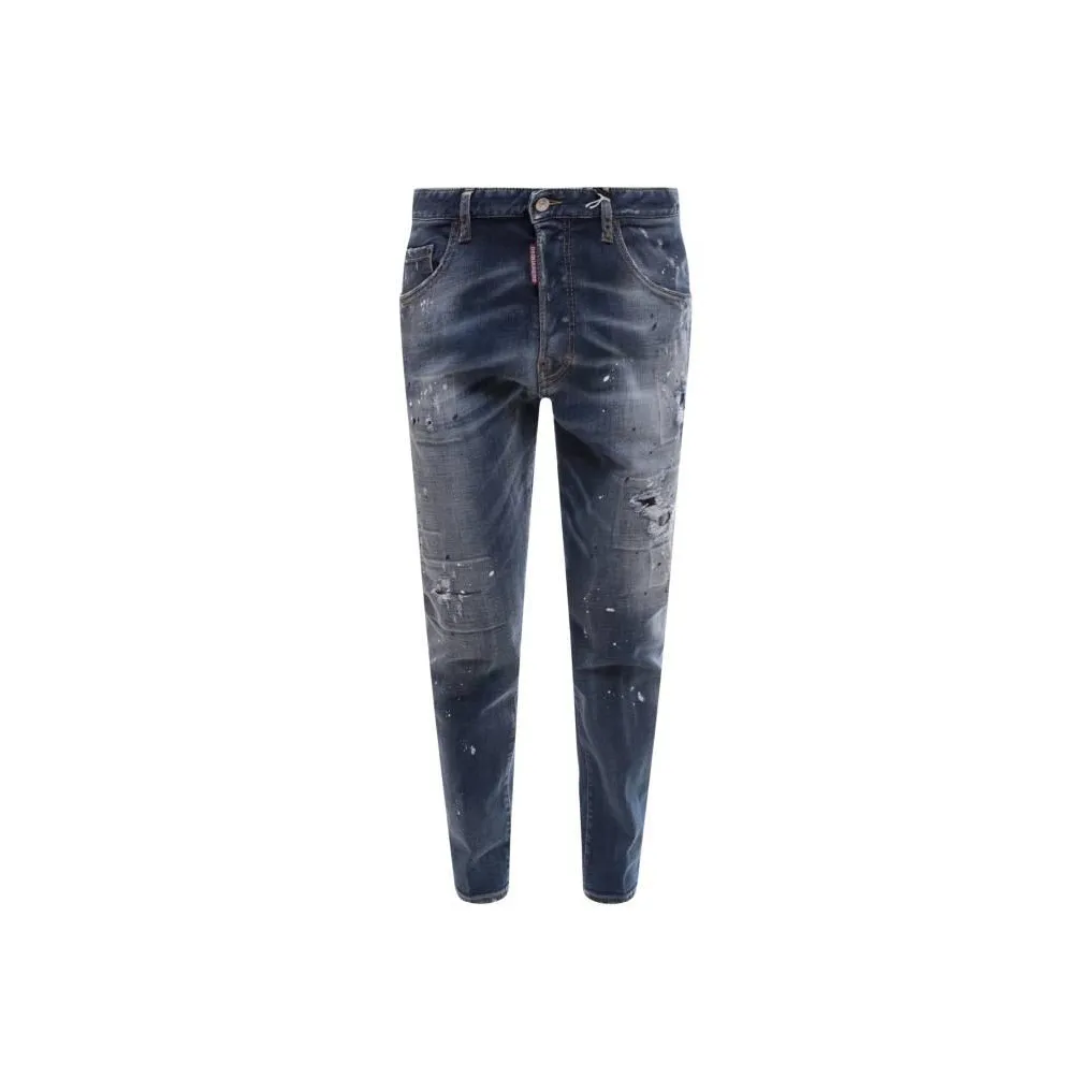 Dsquared2 Logo Patch Distressed Skinny Jeans