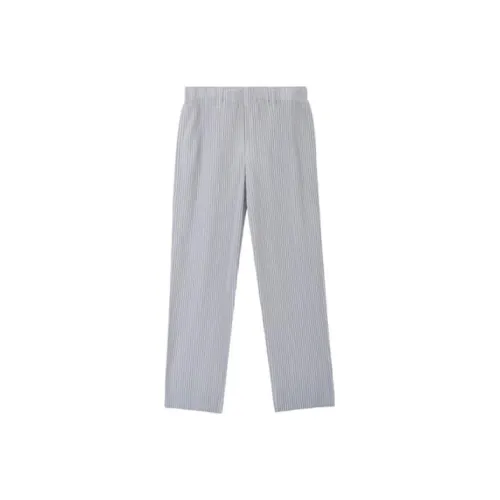 Homme Plissé Issey Miyake Серый Мужские Повседневные Брюки