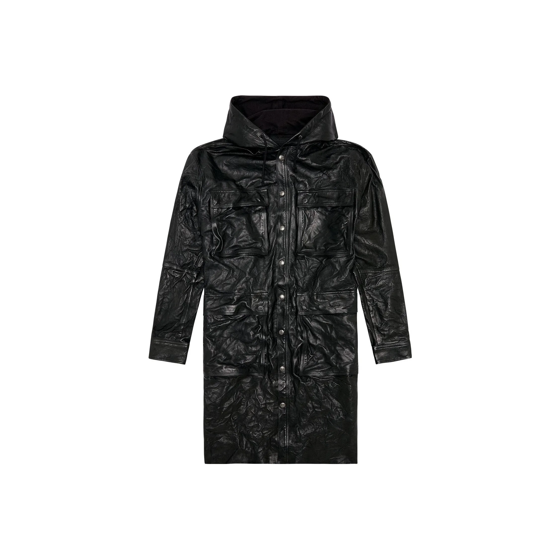 DIESEL Leather Jackets Men's Black