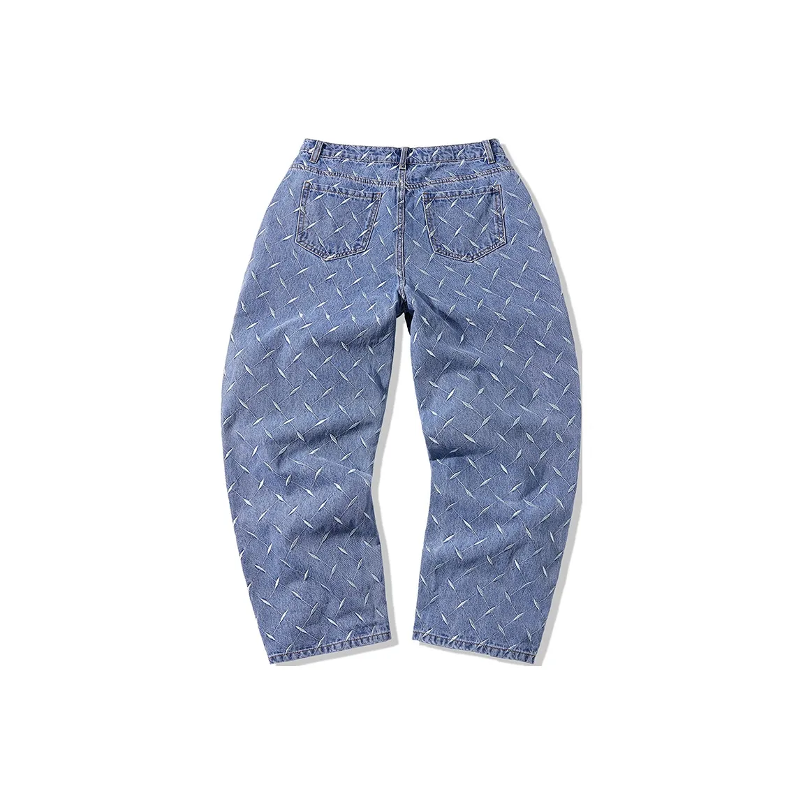 EPTISON Straight Jeans Winter Men's Washed Denim Blue