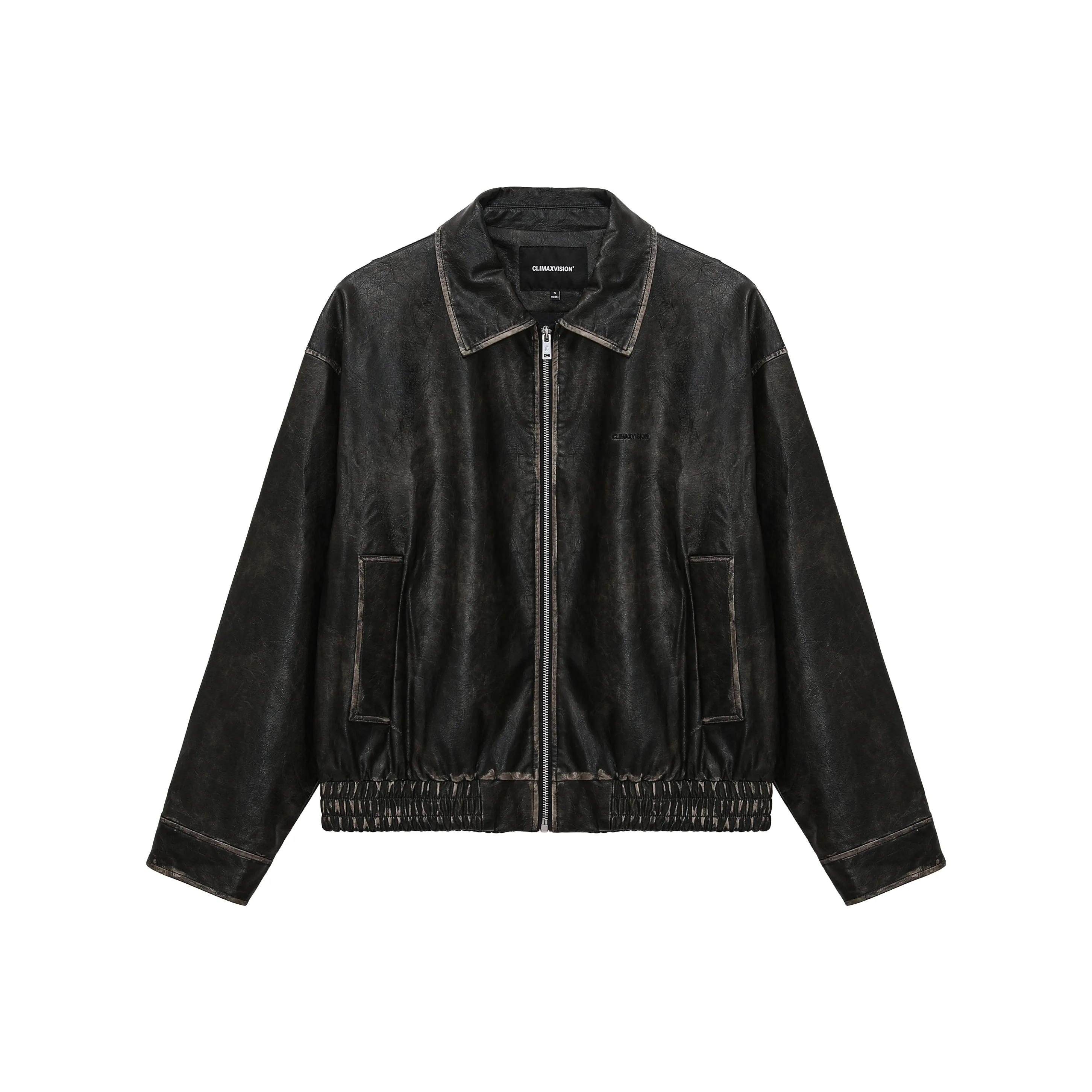 CLIMAX VISION Leather Jacket Coat Unisex Bronze Black