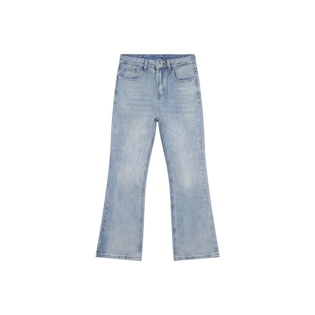 Voguo Relay Однотонный Джинсы Унисекс Винтаж Синий