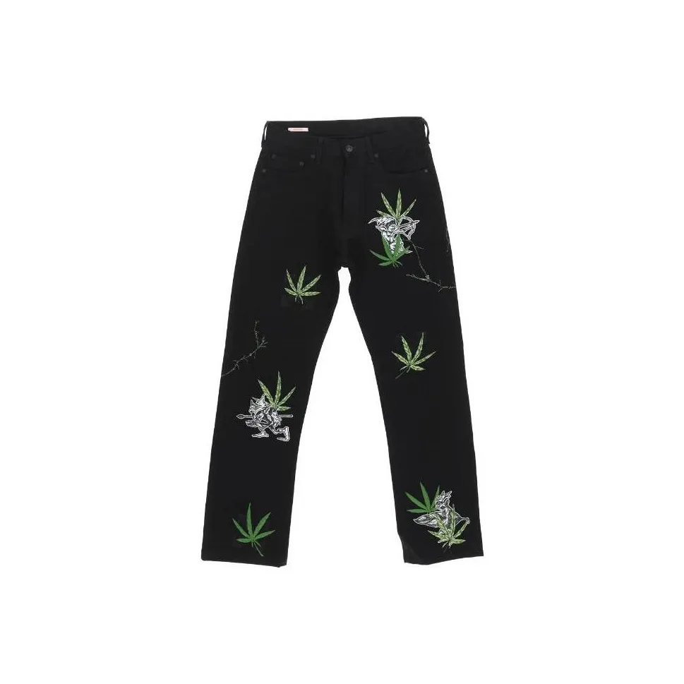 OFF WHITE Weed Skate Fit Jeans