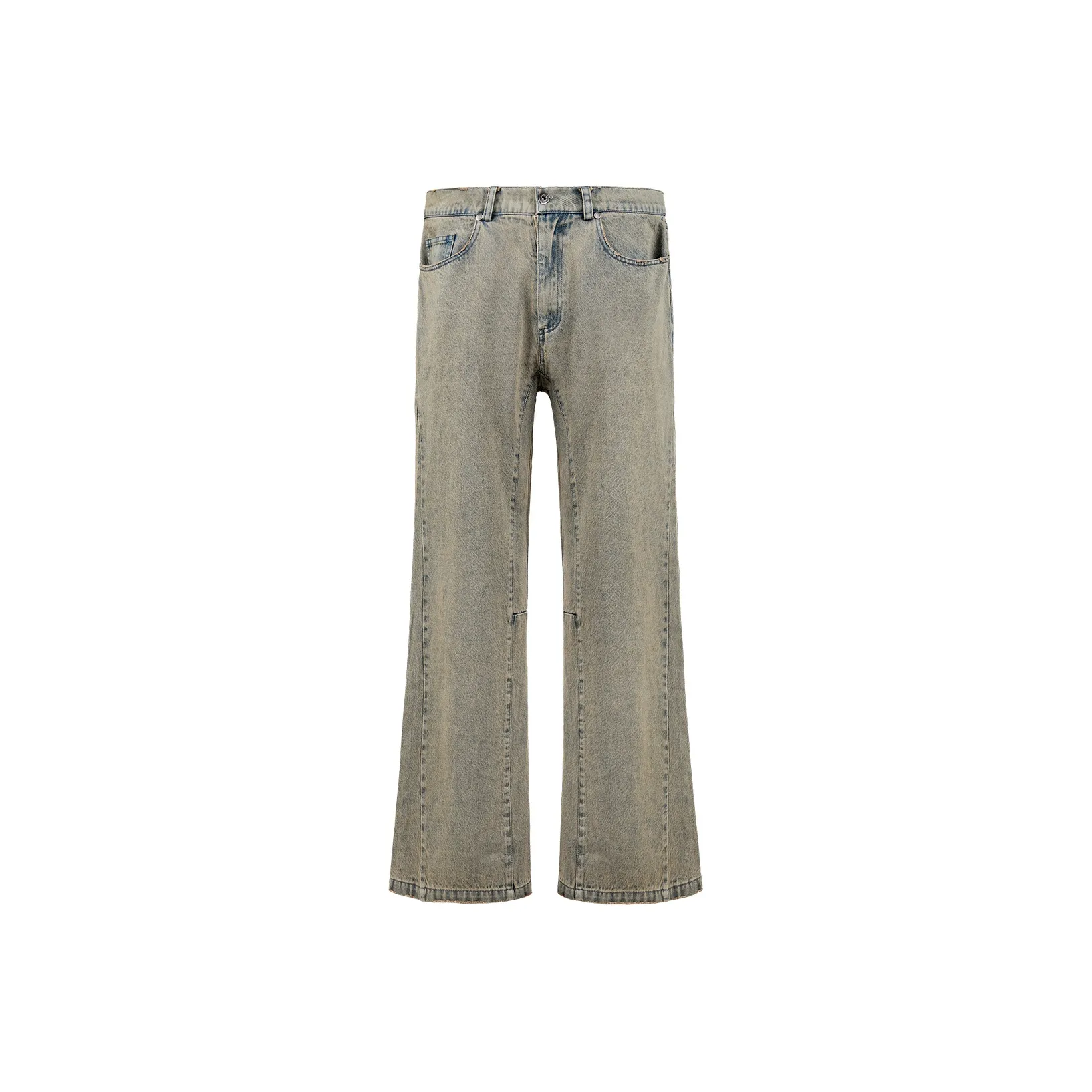 UNDERWATER Sand Patchwork Bootcut Jeans Unisex Dust Sand