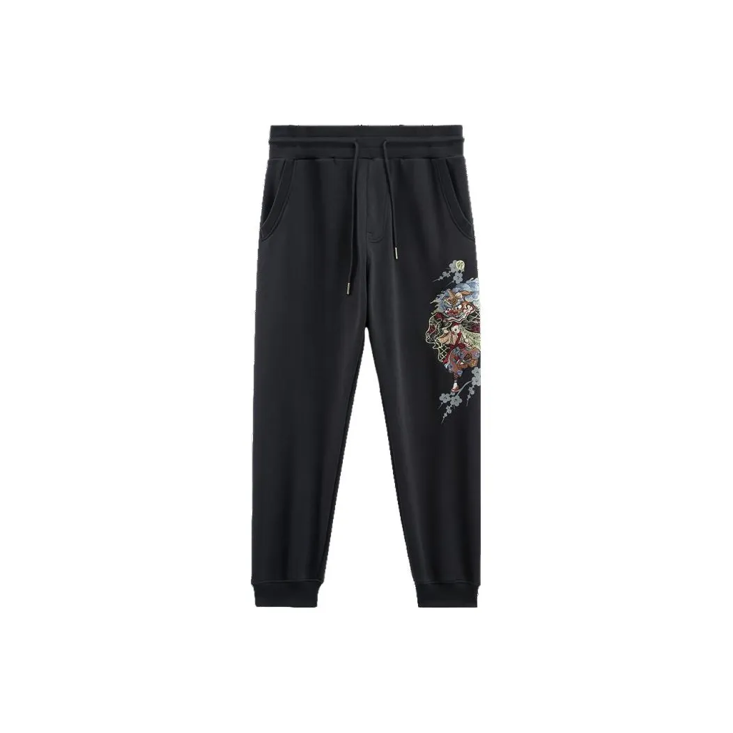 ONIARAI Облегающие штаны с манжетами повседневные мужские черные