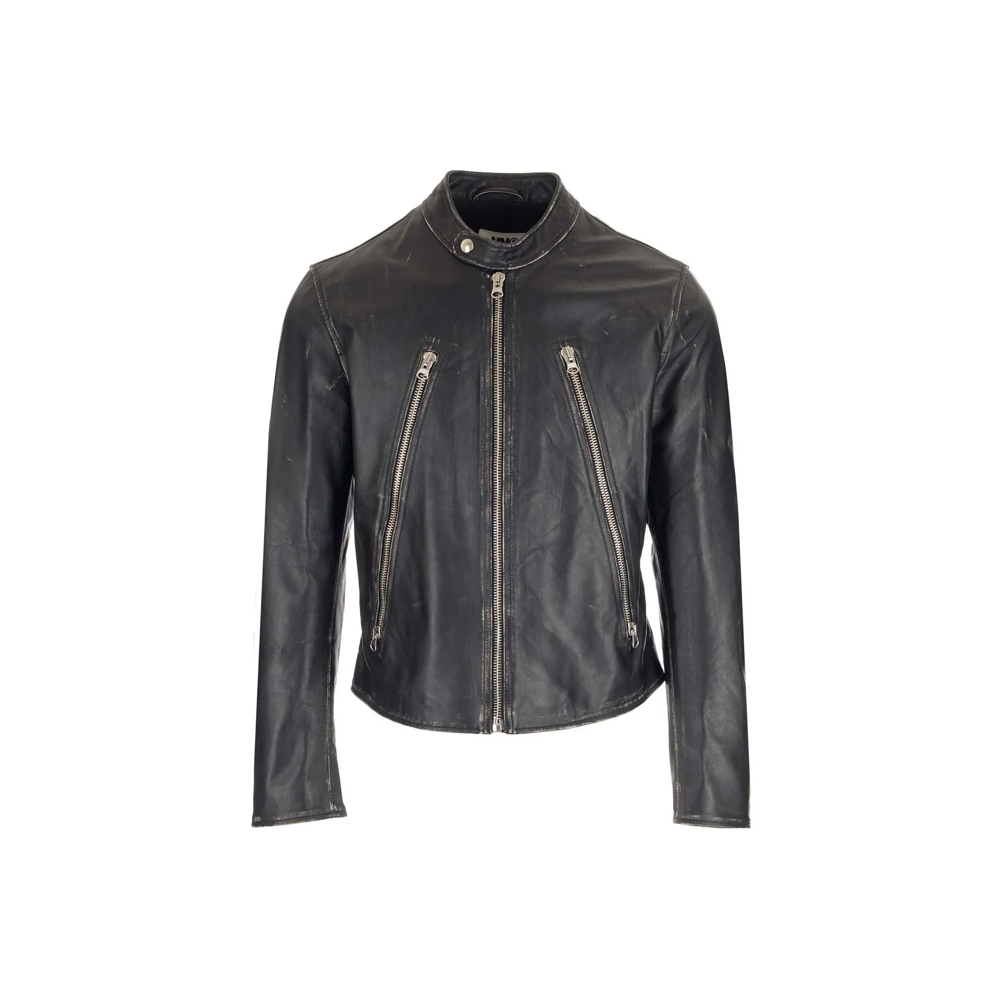 MM6 Maison Margiela FW22 Leather Jacket Men's Black