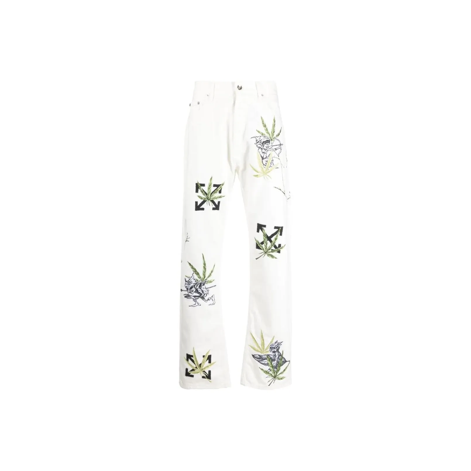 OFF WHITE Weed Skate Fit Jeans