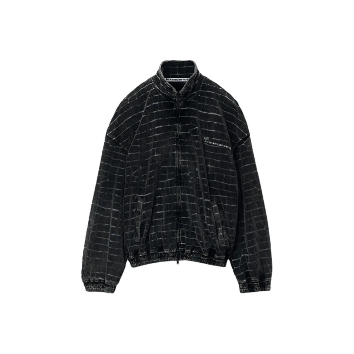 Alexander Wang Crocodile-effect Velvet Bomber Jacket