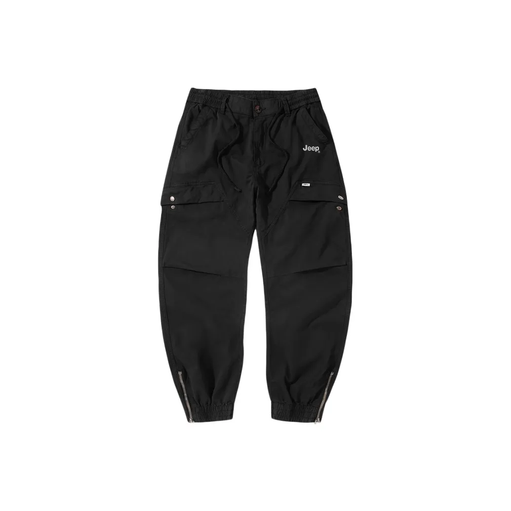 JEEP Минималистский стиль MULTI Карман Брюки с Эластичный манжет Карго Брюки Унисекс