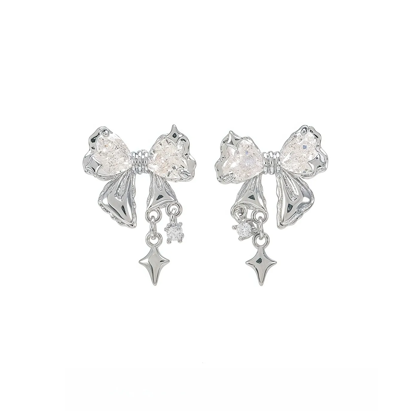 KING OF BLING Серьги-гвоздики из серебра 925 пробы женские