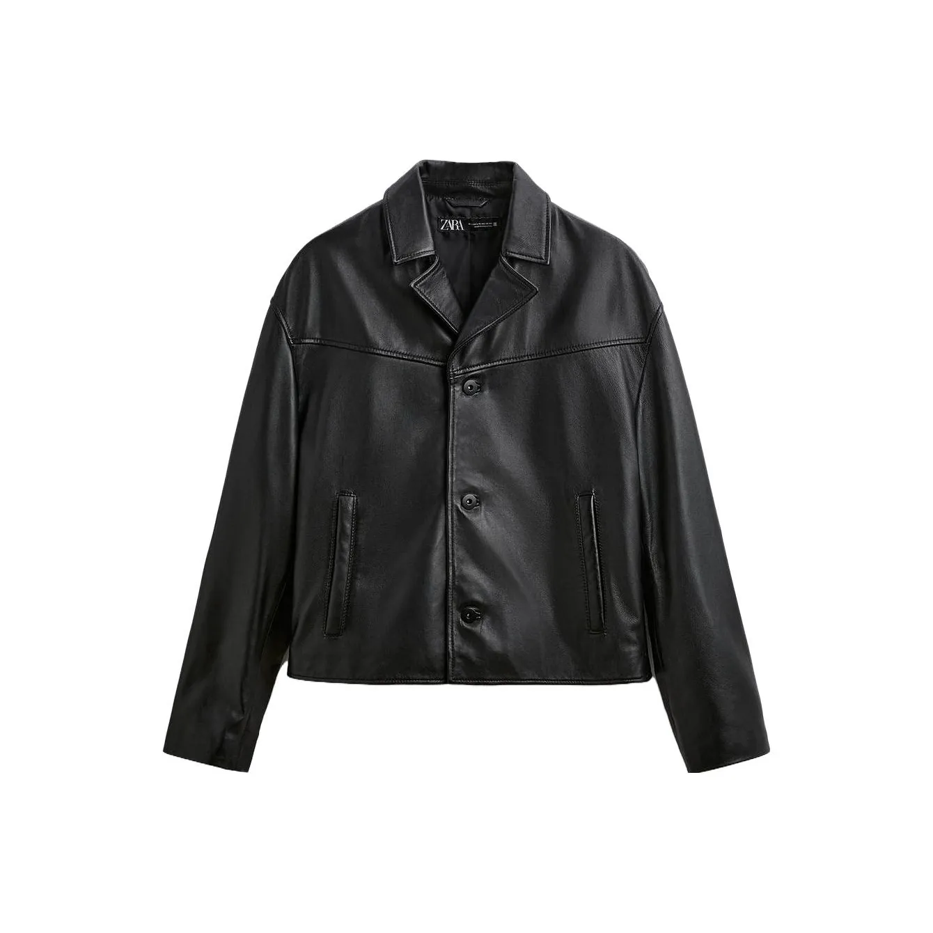 ZARA Leather Jacket Men's Black