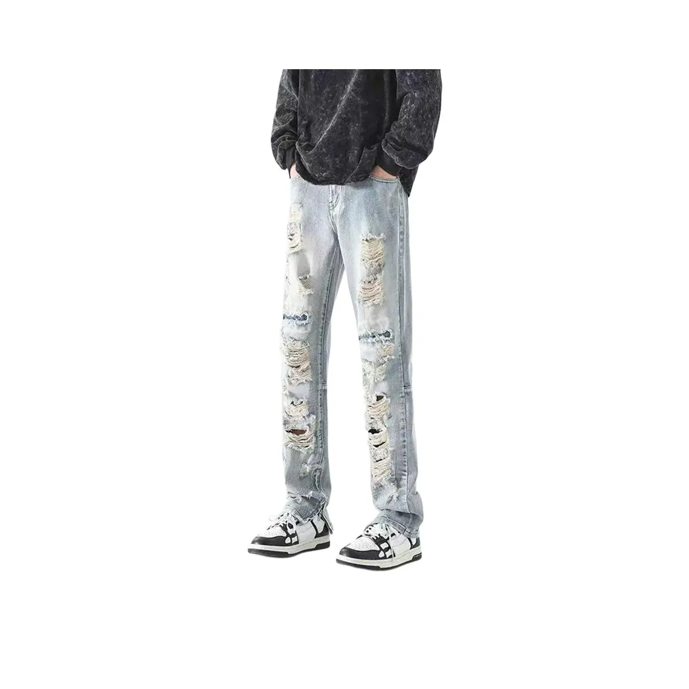 Bershka 90s stretch flare jean in blue