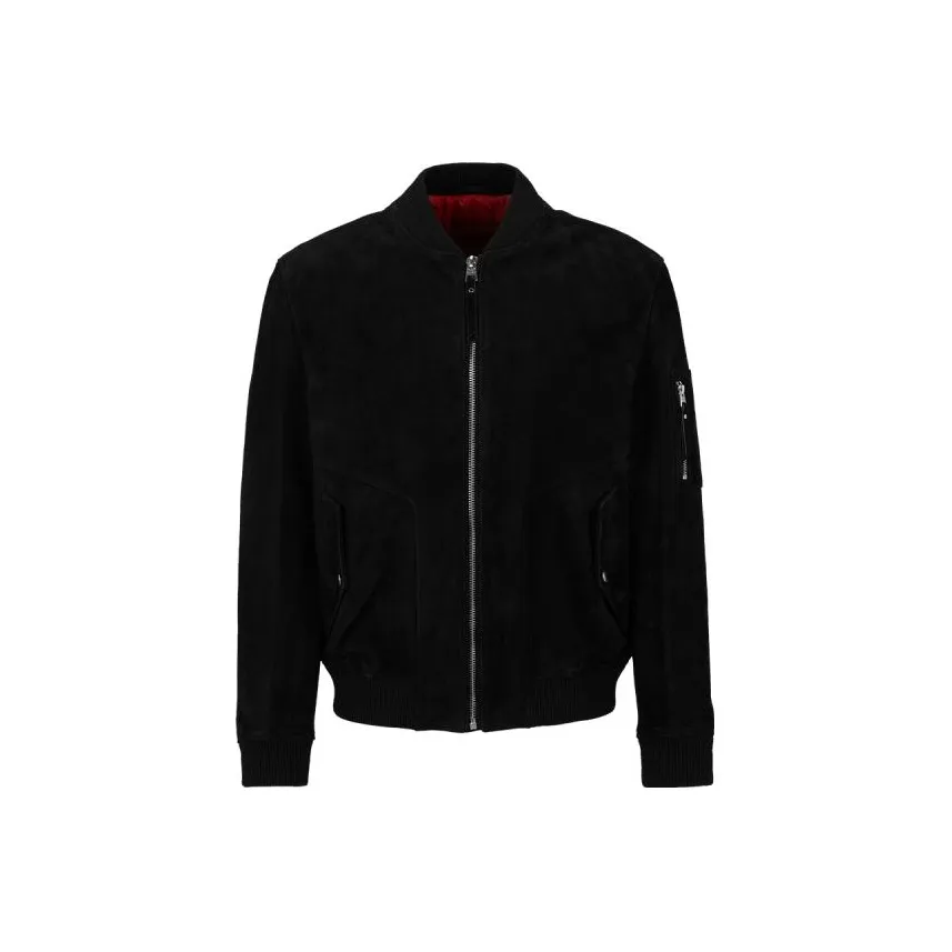 HUGO BOSS FW23 Leather Jacket Men's Black