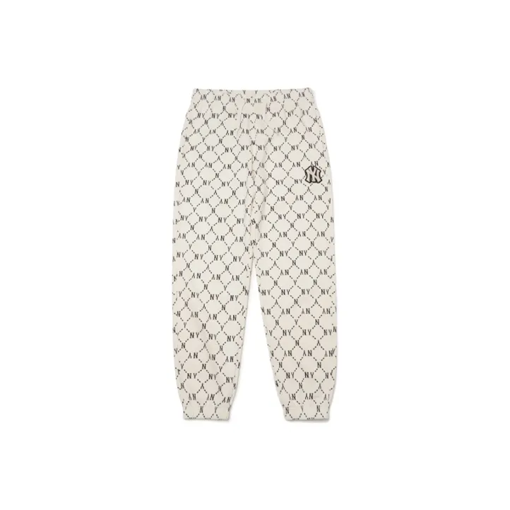 MLB Old Flower Knitted Sweatpants Unisex Beige