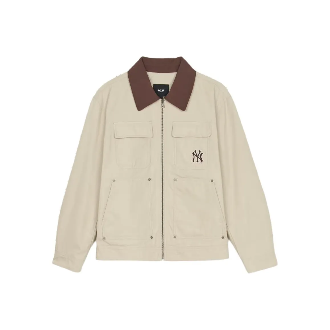 MLB New York Yankees Jacket Unisex Linen Sandy Brown