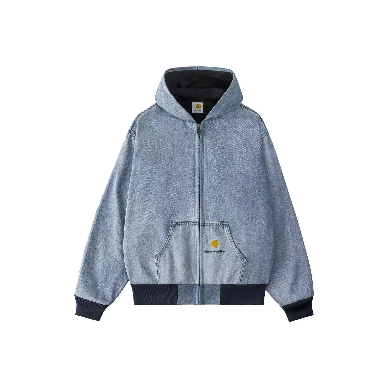 False Perception Куртка Унисекс Выстиранный Синий