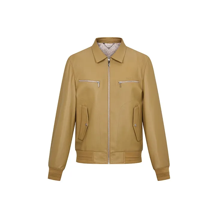 RARE Leather Jacket Men's Ginger Yellow