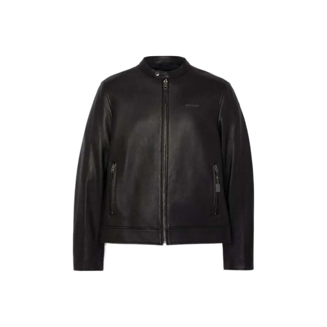 COACH SS22 Leather Jacket Men's Black