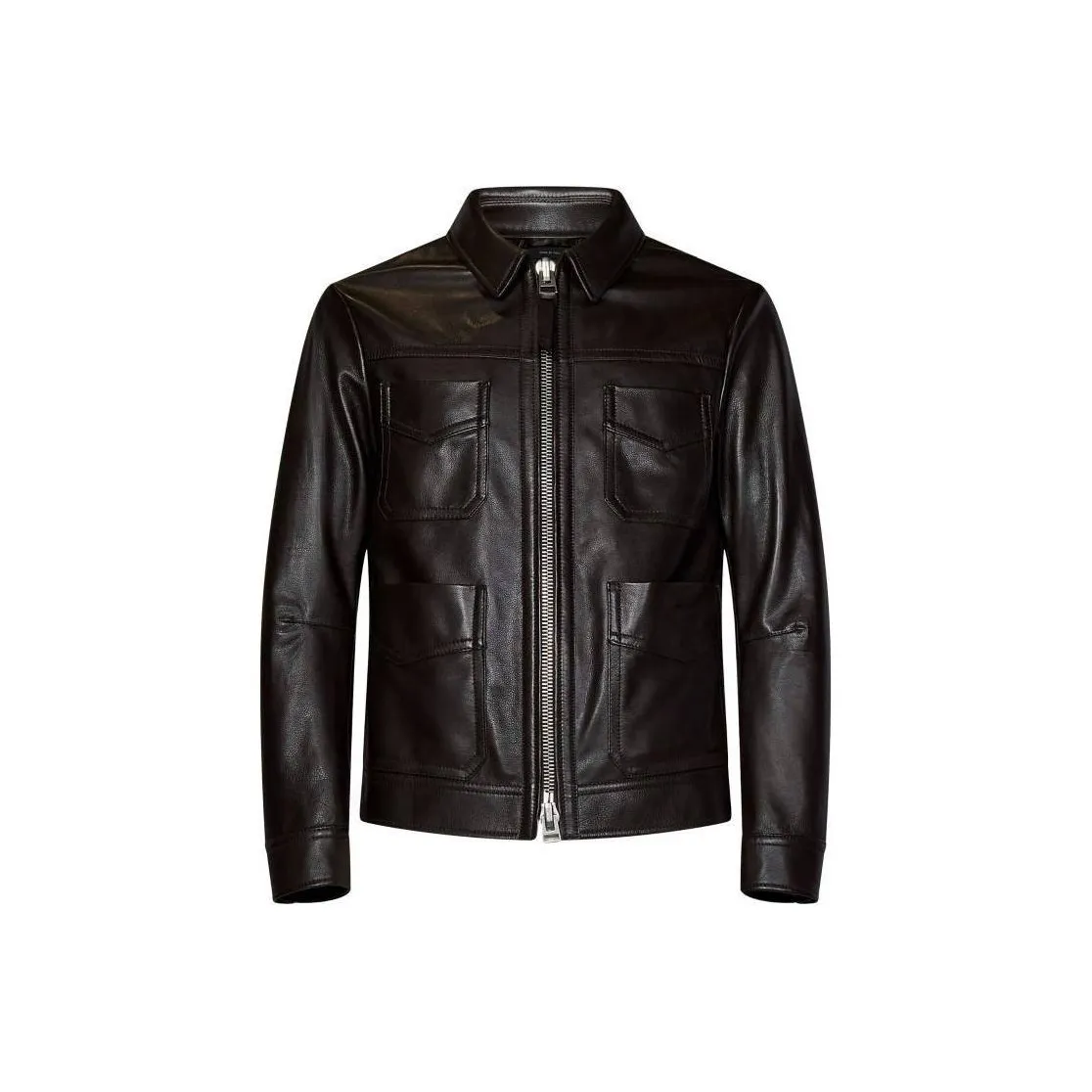 TOM FORD Unlined Grained Texture Leather Jacket