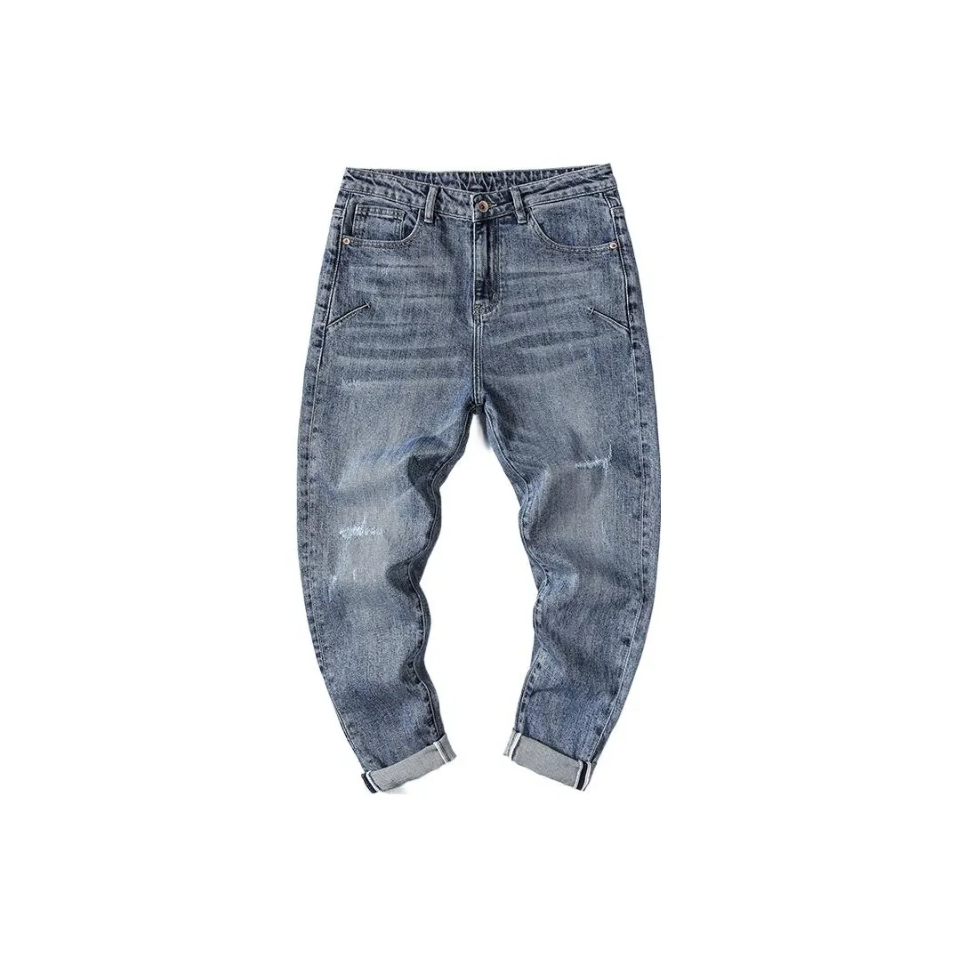 FAIRWHALE Jeans Fall Winter Men's Denim Blue