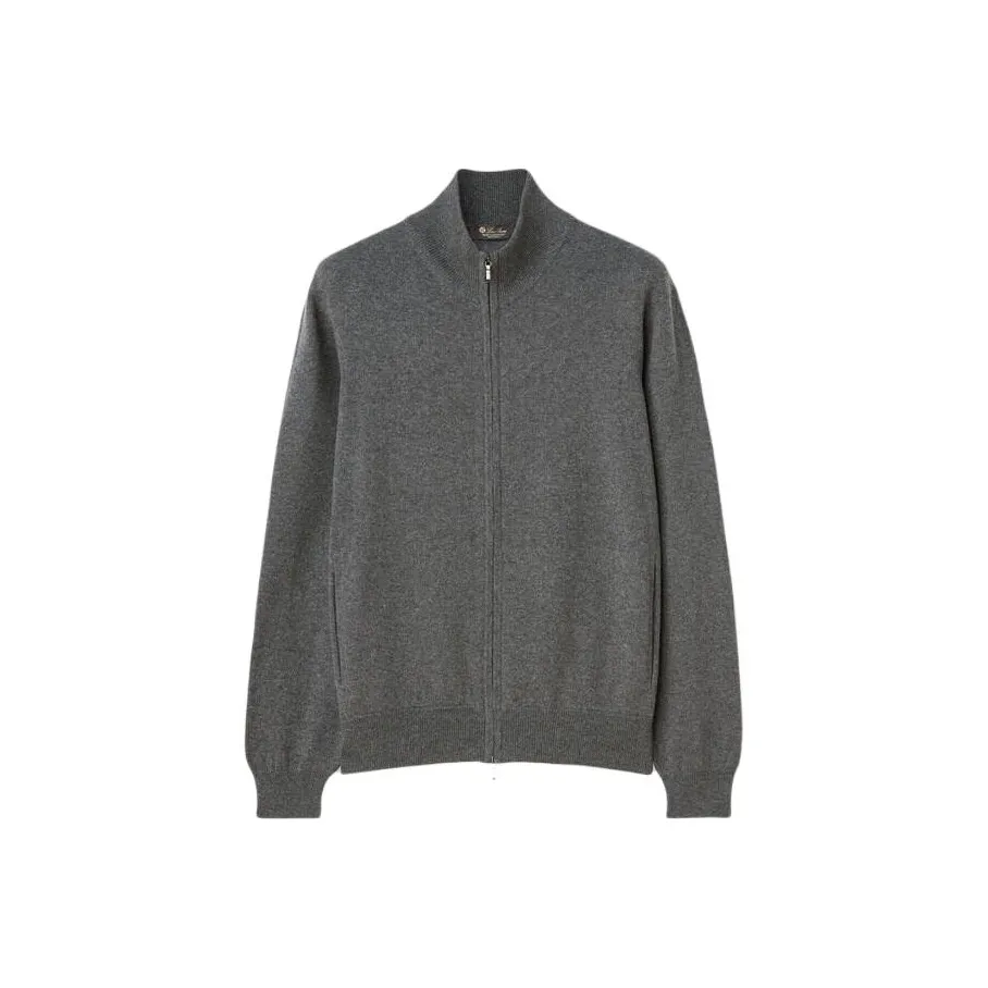 Loro Piana Classic Zip Up Bomber Jacket Jackets Coats Men's Gray
