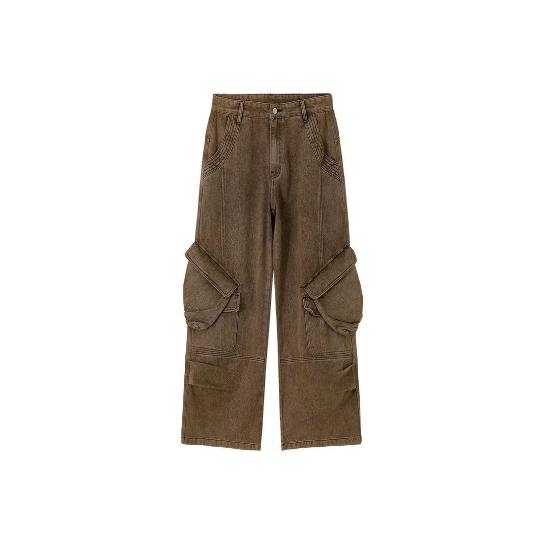 CONP Коричневые унисекс джинсы