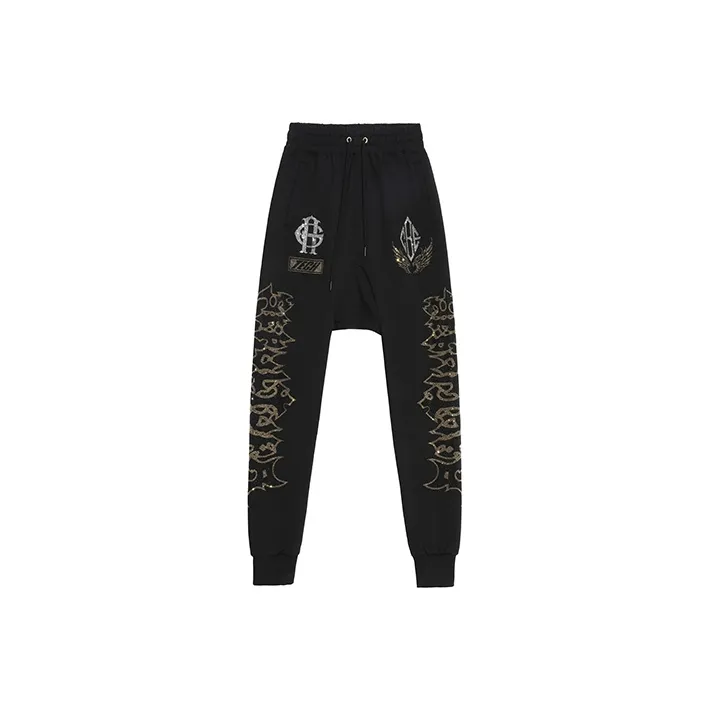 TCH Knitted Sweatpants Unisex Black Base Gold Logo