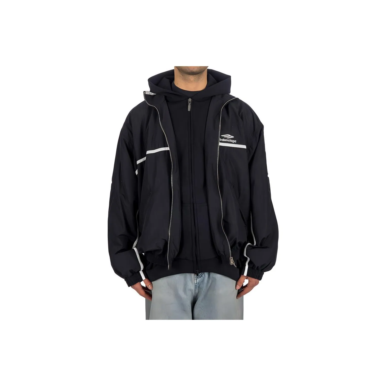 Balenciaga Jackets Coats Loose Fit Style Men's Black