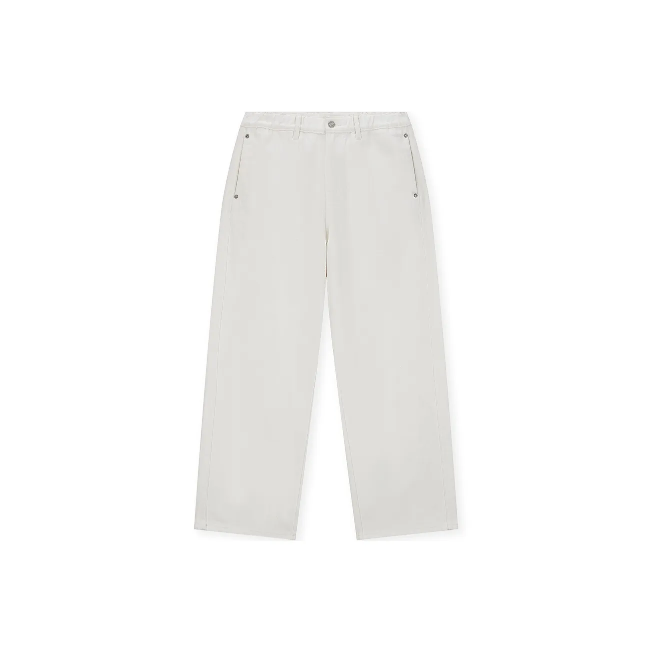 Безшовный крой Белые унисекс джинсы