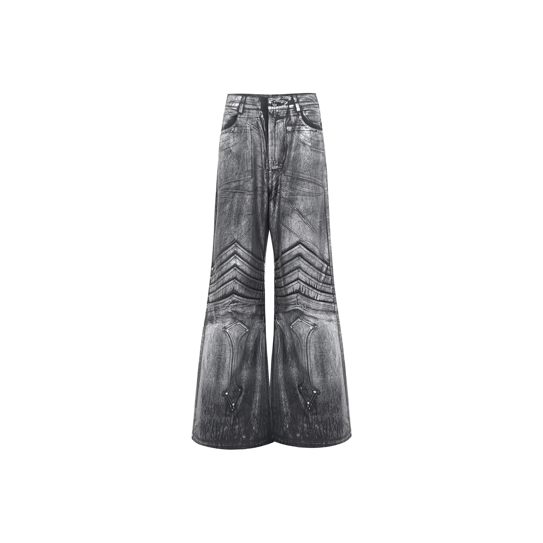 trumpet sleeve dress Jeans Unisex Black Silver