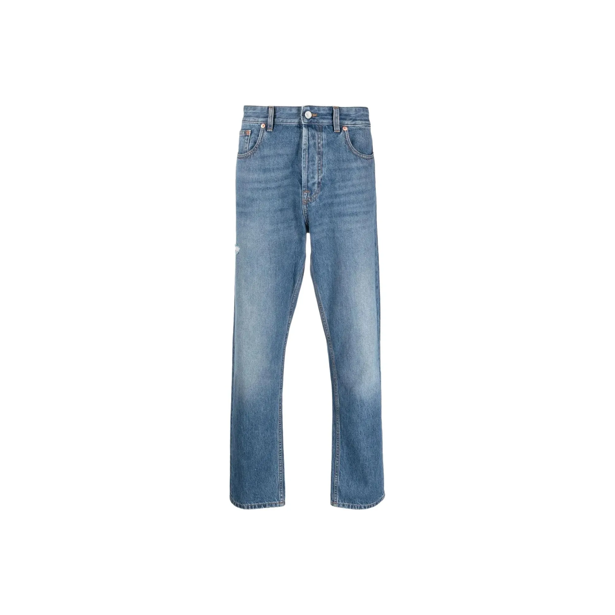 Valentino Logo Patch Cropped Jeans