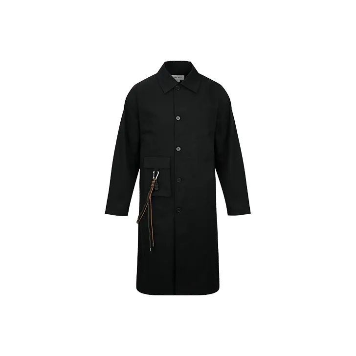 URBAN REVIVO Trench Coats Men's Jet Black