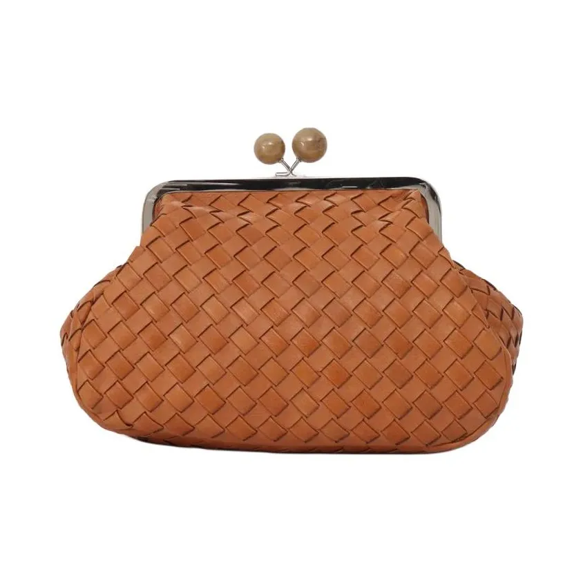 WEEKEND MaxMara Cow Leather One Shoulder Crossbody Clutch Women's Saffron Brown