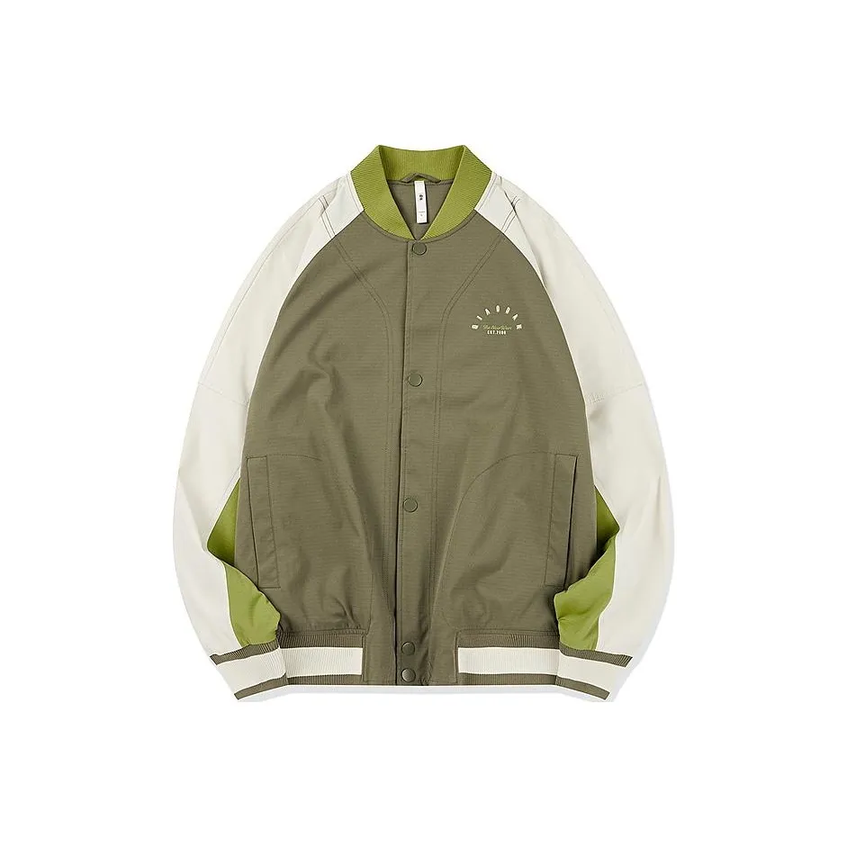 QIAODAN Куртки и пальто Мужской Моховый зеленый Кремовый белый