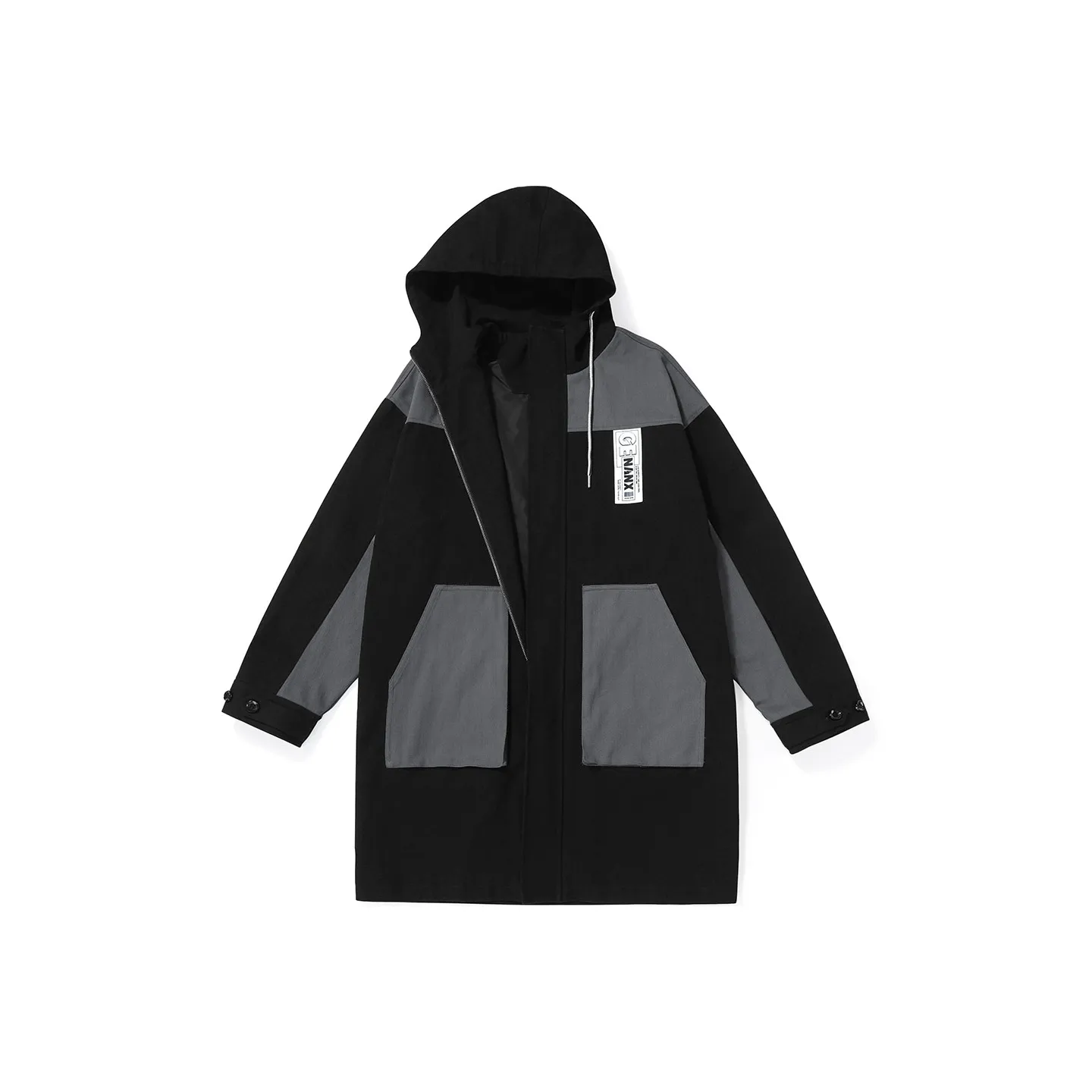 GENANX Черно-серый цвет унисекс тренч