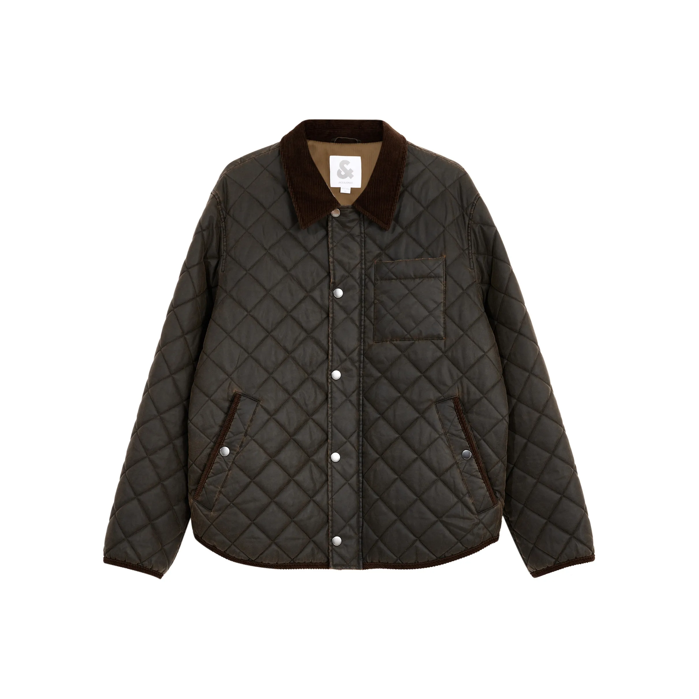 JACK JONES· Хлопковый пуховик Мужской Черный Оливковый