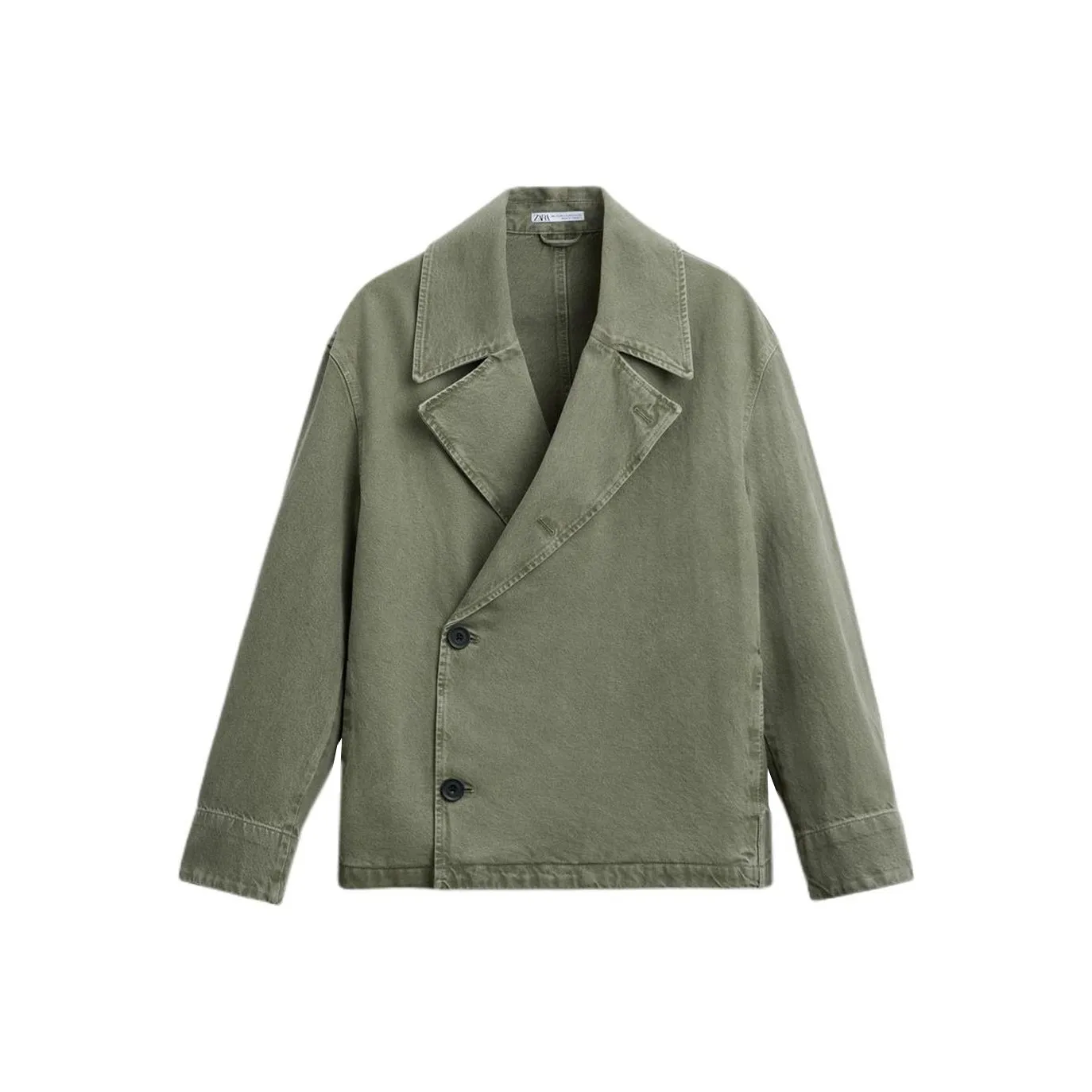 ZARA Зеленый Мужской Тренч