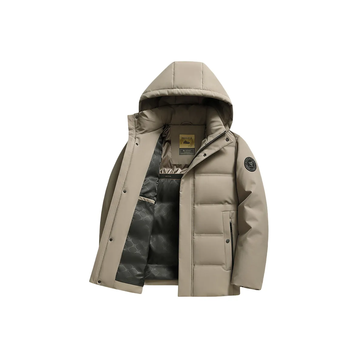 Yalu Dad'S 90s Velvet Бизнес MID Возраст Мужской С капюшоном Повседневный Extreme Cold Пуховик Зимний Мужской