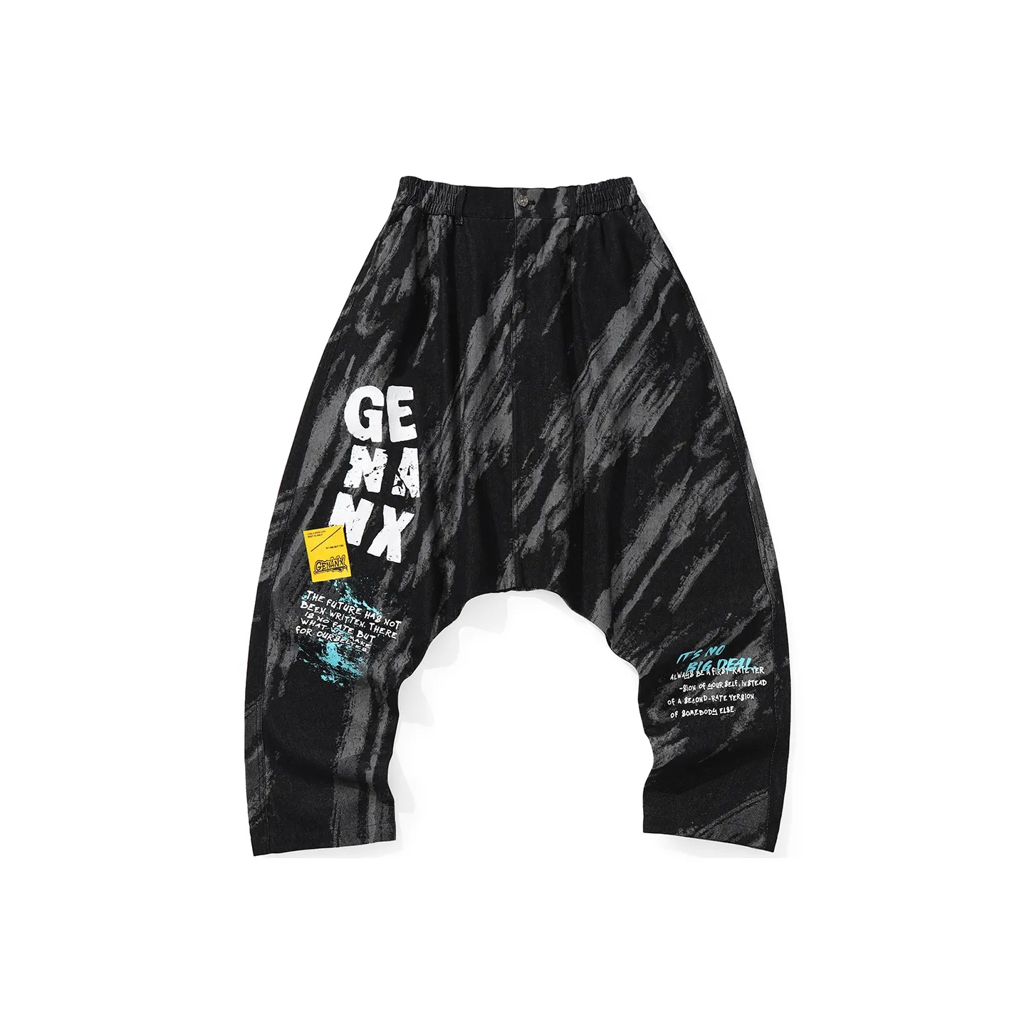 GENANX Baggy Pants Jeans Unisex Black Gray Color