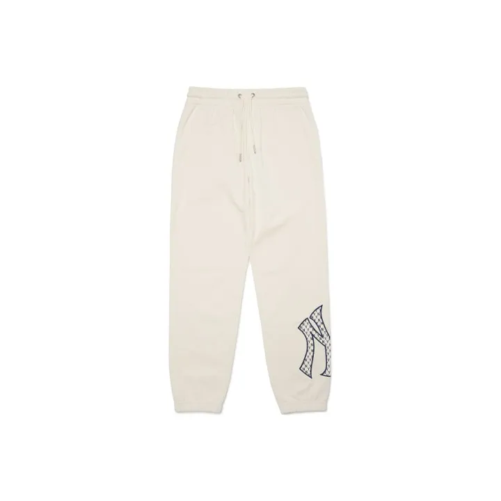 MLB New York Yankees Knitted Sweatpants Unisex Beige